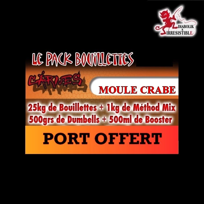 Pack bouillettes Moule Crabe 25kg