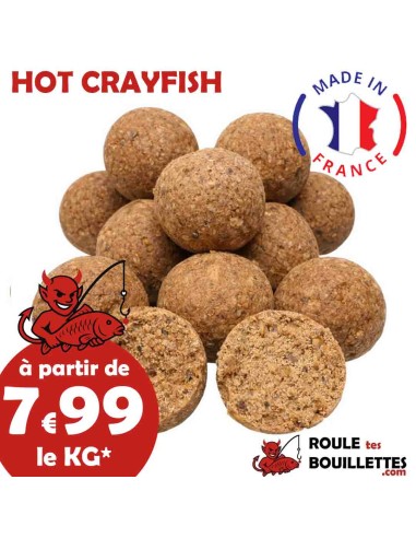 Bouillettes maison hot Crayfish produites en France par Roule tes bouillettes.com