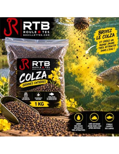 colza pour des particules jaune dans l'eau